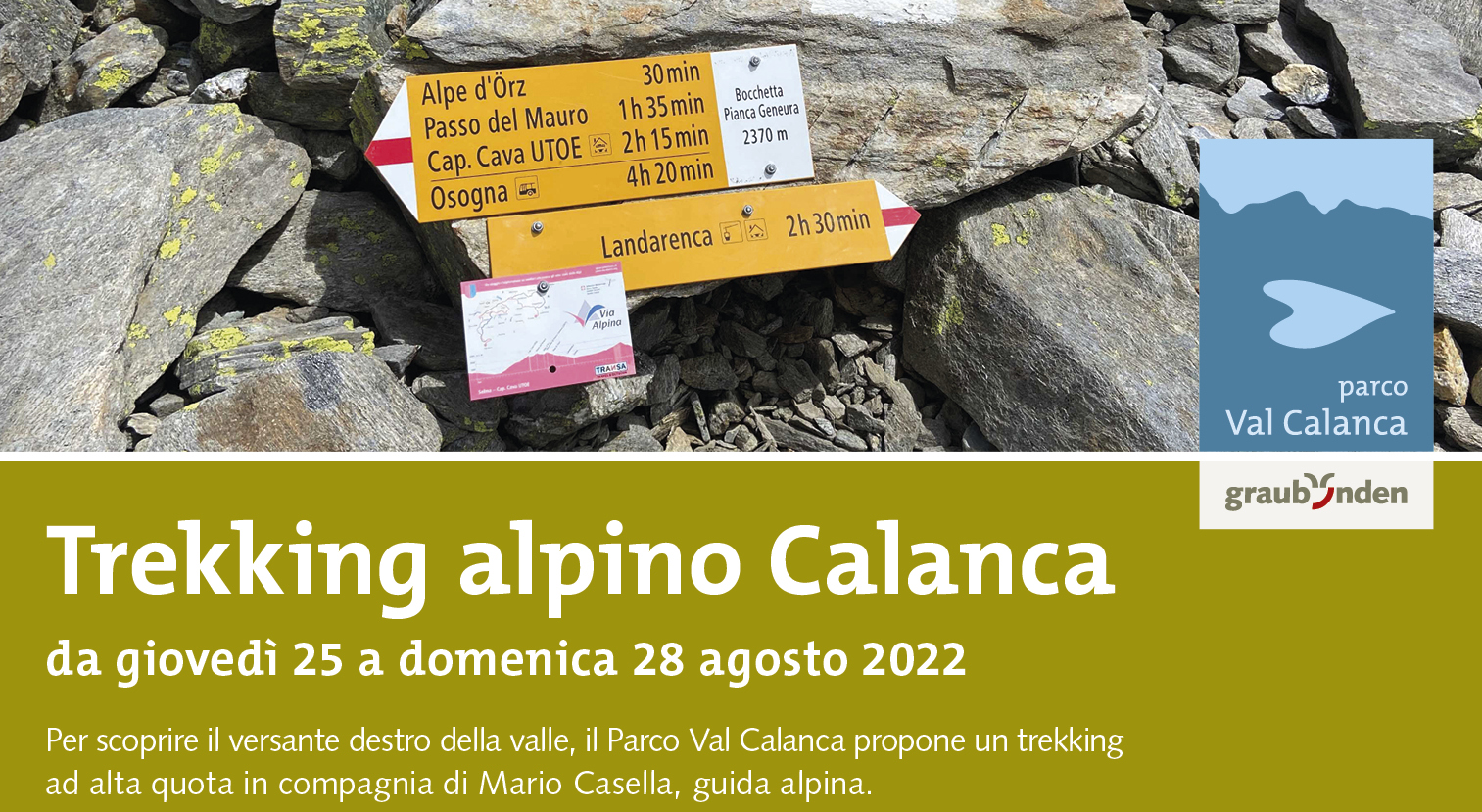 25-28 agosto 2022 - Trekking alpino Calanca